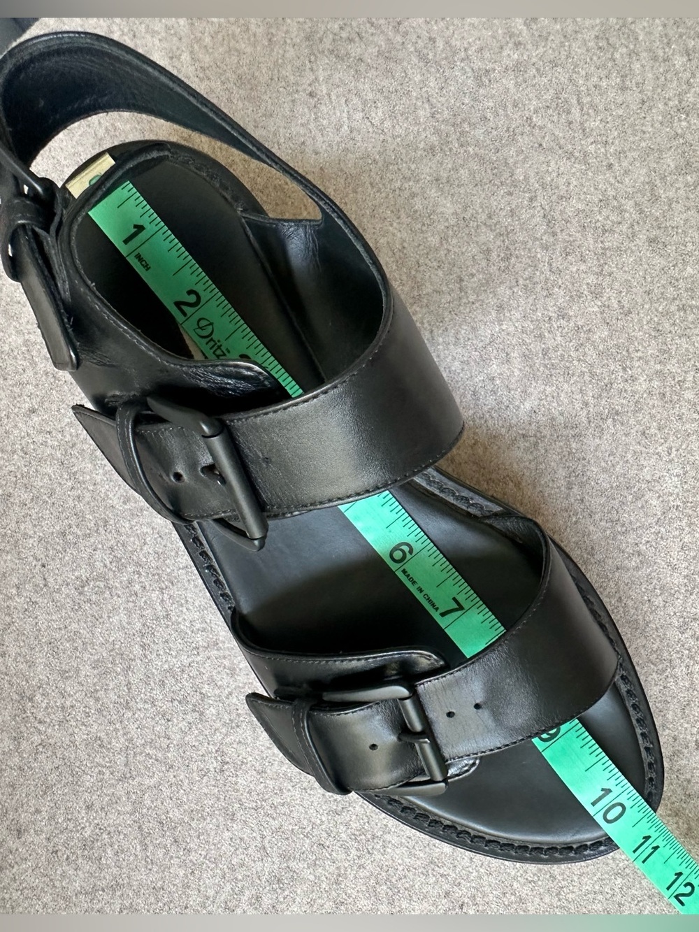 ANN DEMEULEMEESTER Italy black leather flatform platform buckled sandals sz 40 - Picture 10 of 10